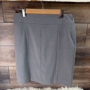 NUE OPTIONS Women’s 10P Gray Pencil Skirt Above Knee Side Zip Back Pockets
